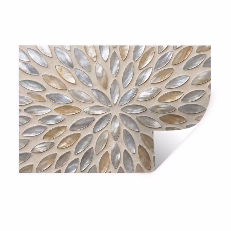 Muursticker - Patroon - Ovaal - Glanzend - Abstract - Beige — 1