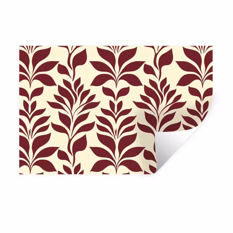 Muursticker - Abstract - Bladeren - Burgundy — 1