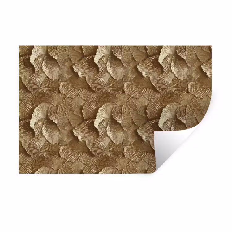 Muursticker - Organisch - Patroon - Bladeren - Goud — 1
