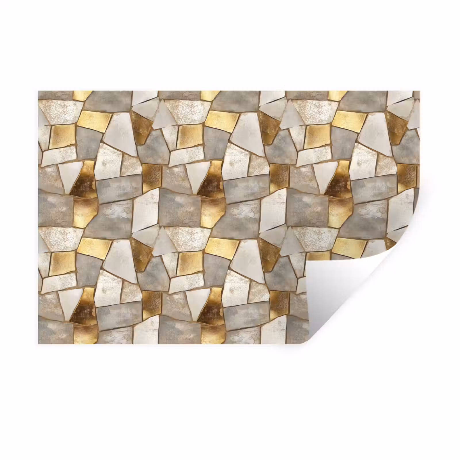 Muursticker - Mozaïek - Marmer - Goud — 1