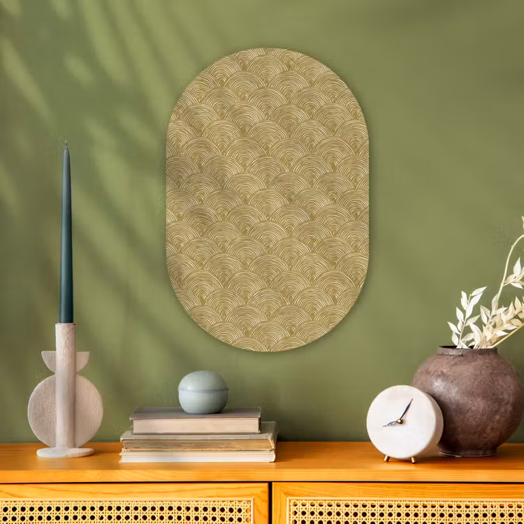 Muurovaal - Kunststof - Waaier - Geometrisch - Groen — 2