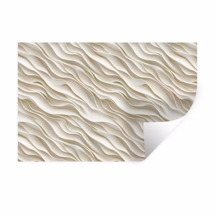 Muursticker - Golven - Wit - Minimalistisch — 1