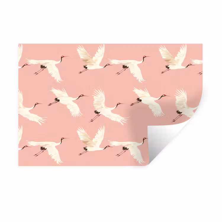 Muursticker - Modern - Kraanvogels - Roze — 1