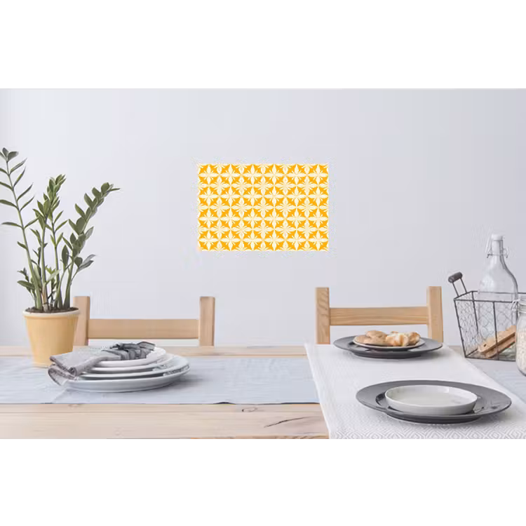 Muursticker - Patroon - Retro - Geel — 3