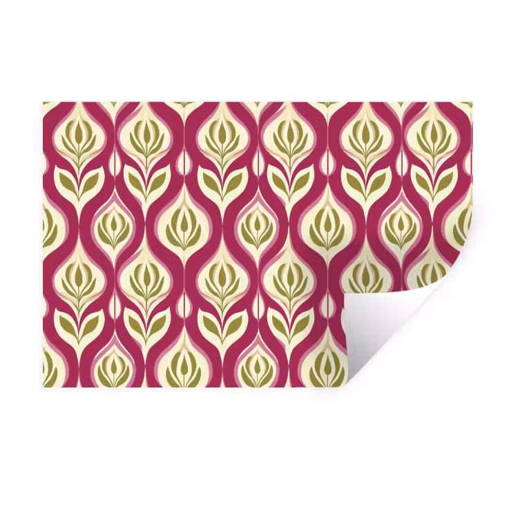 Muursticker - Retro - Floraal - Paars — 1