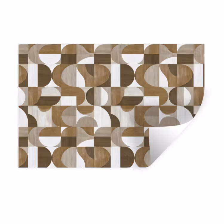 Muursticker - Abstract - Retro - Bruin — 1