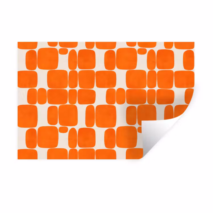 Muursticker - Patroon - Retro - Oranje — 1