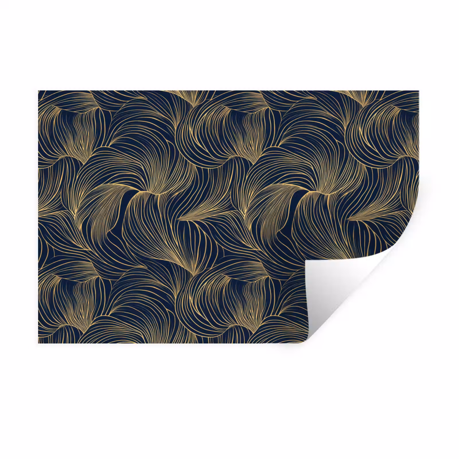 Muursticker - Abstract - Lijnen - Blauw - Goud — 1