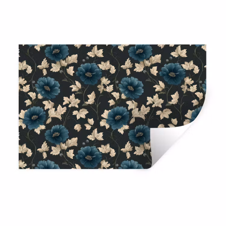 Muursticker - Botanisch - Bloemen - Blauw — 1