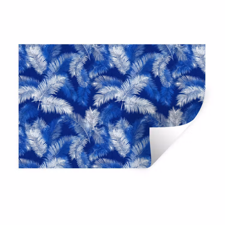 Muursticker - Palmblad - Patroon - Blauw — 1