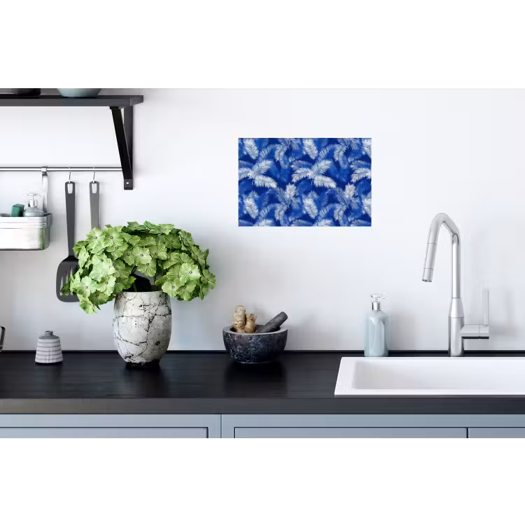 Muursticker - Palmblad - Patroon - Blauw — 2