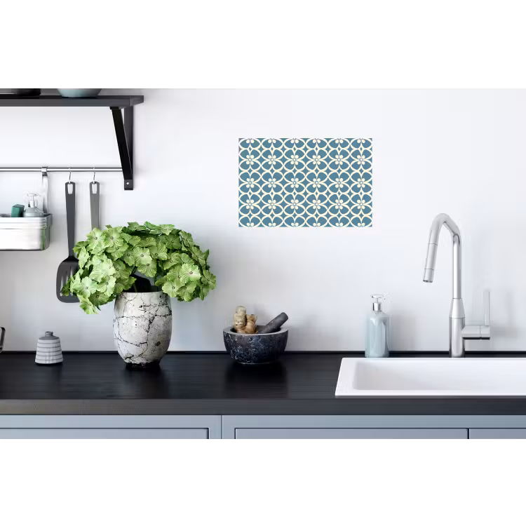 Muursticker - Patroon - Symmetrisch - Blauw — 2