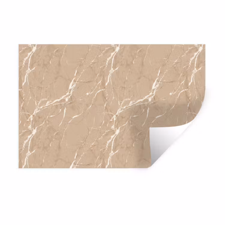 Muursticker - Beige - Marmer - Organisch - Wit — 1