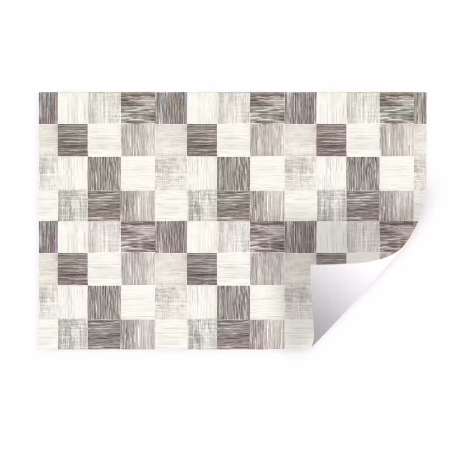 Muursticker - Patroon - Dambord - Houtnerf — 1