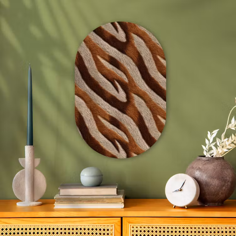 Muurovaal - Kunststof - Zebra - Bruin - Patroon — 2