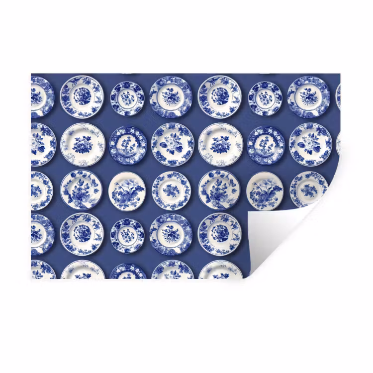Muursticker - Borden - Floraal - Blauw — 1