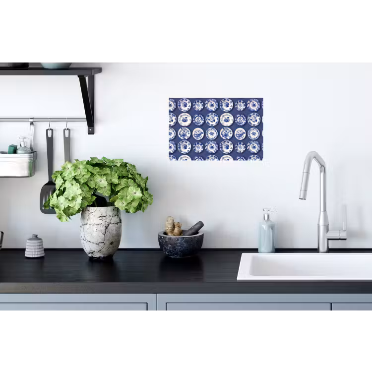 Muursticker - Borden - Floraal - Blauw — 2