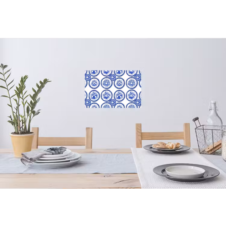 Muursticker - Cirkels - Bloemen - Blauw — 3