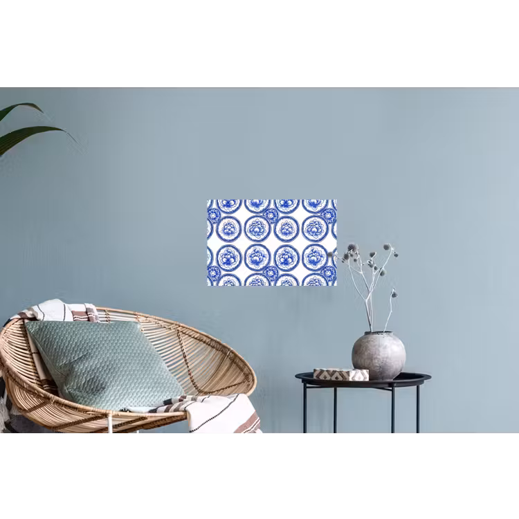 Muursticker - Cirkels - Bloemen - Blauw — 4