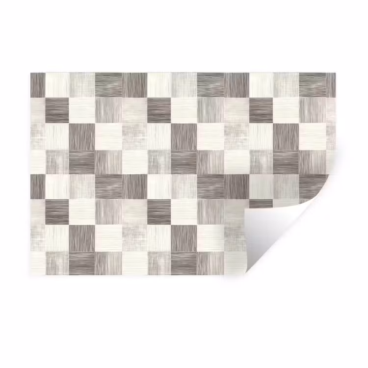 Muursticker - Patroon - Dambord - Houtnerf — 1