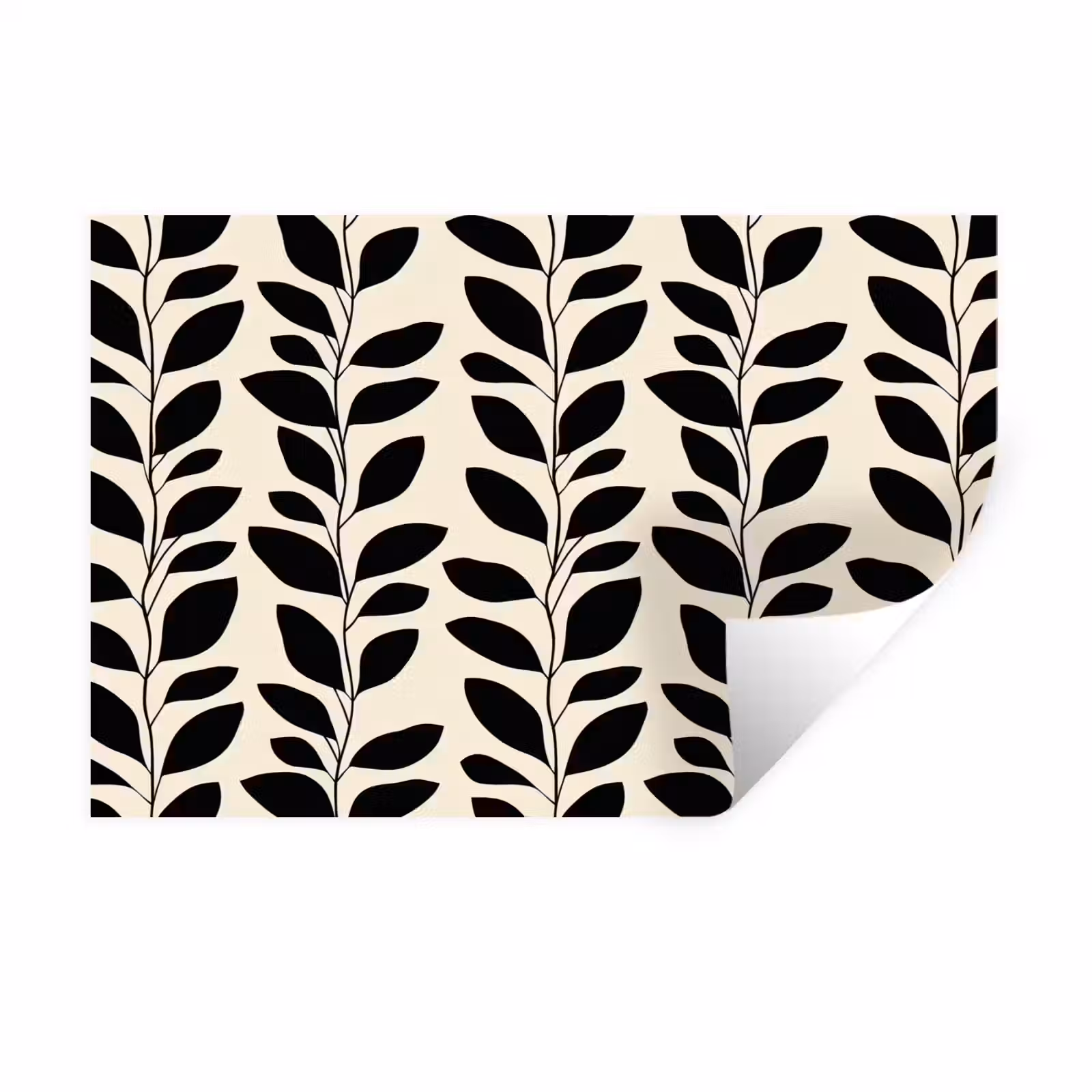 Muursticker - Botanisch - Dessin - Zwart - Beige — 1