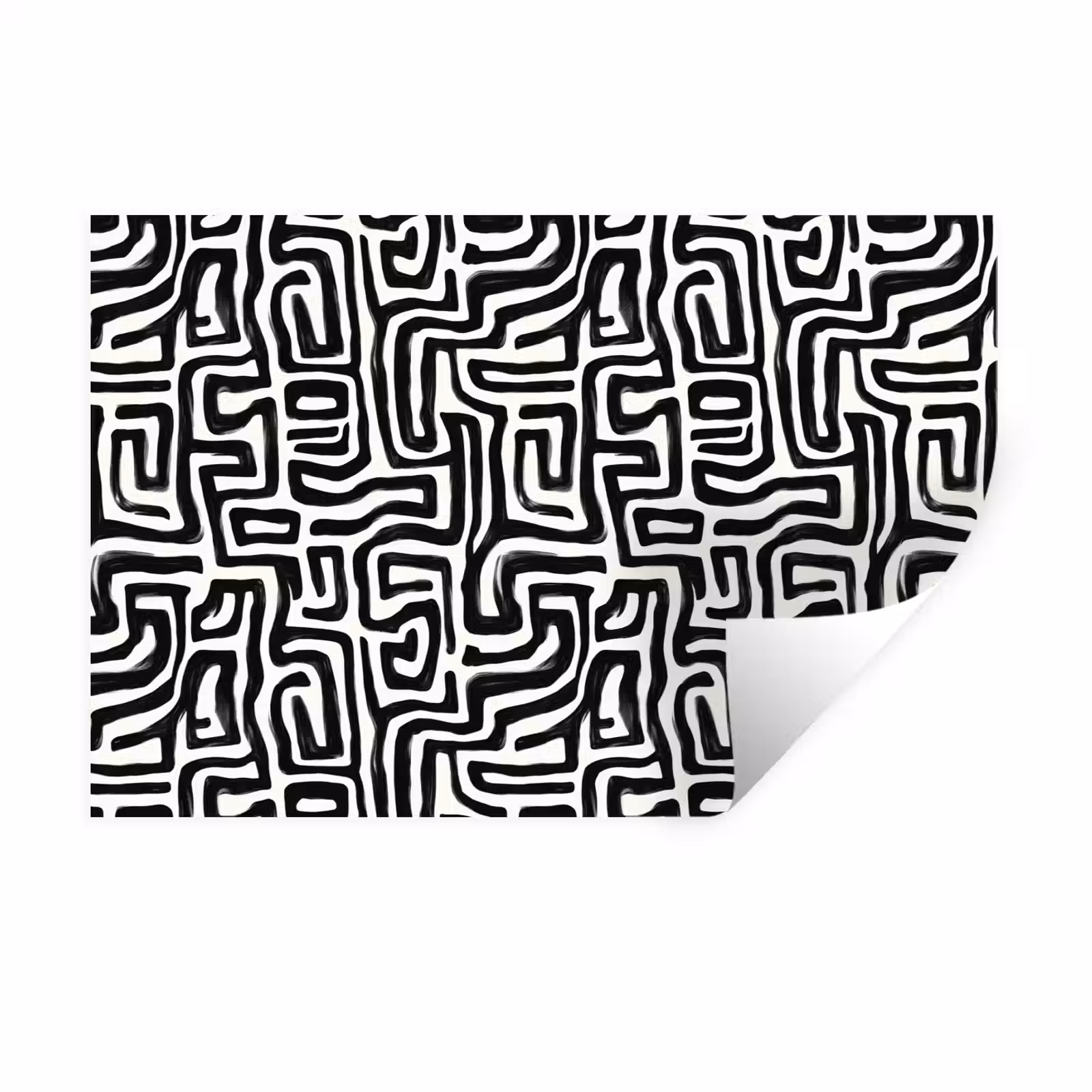 Muursticker - Grafisch - Lijnen - Zwart - Wit — 1