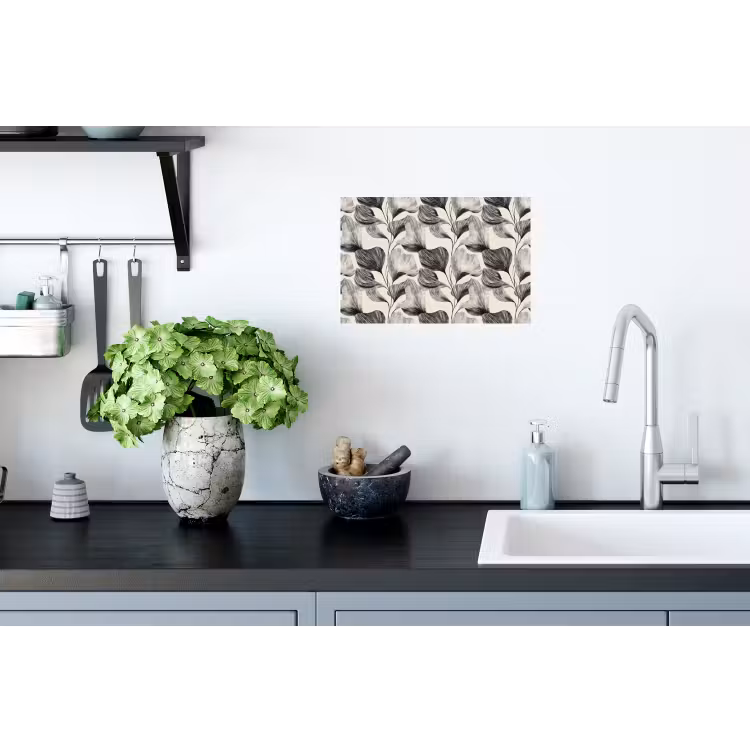 Muursticker - Botanisch - Bladeren - Zwart — 2
