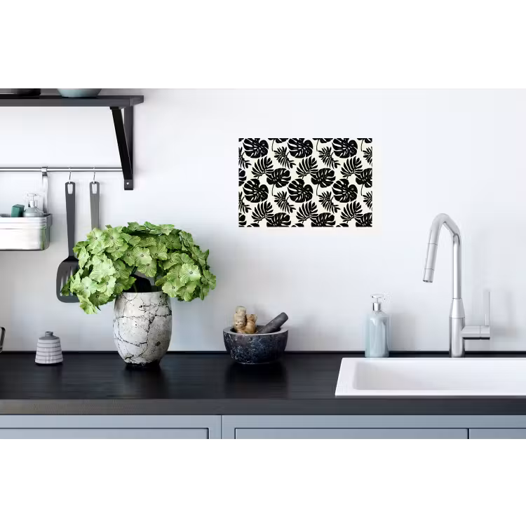Muursticker - Modern - Monstera - Zwart — 2