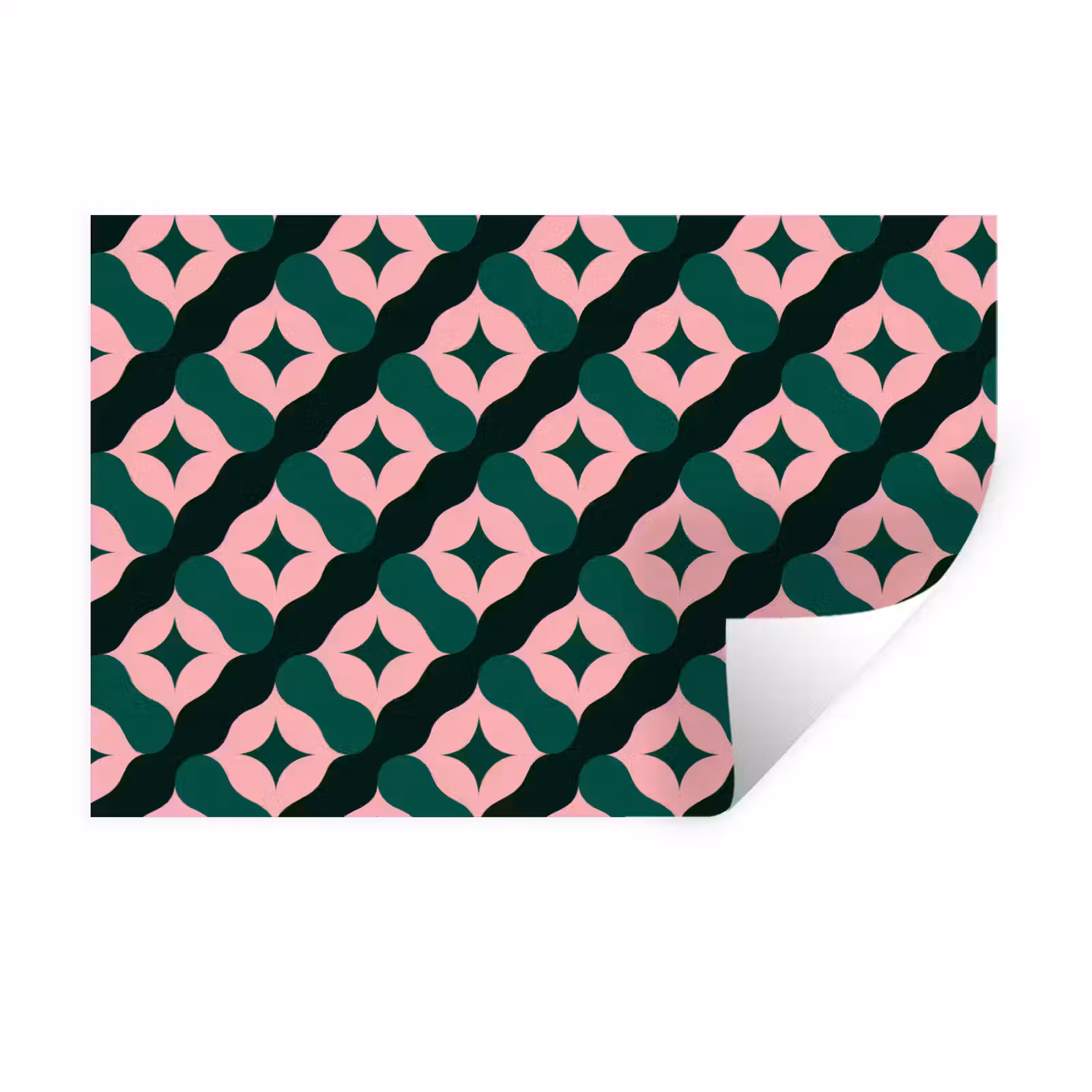 Muursticker - Groen - Roze - Retro - Sterren — 1