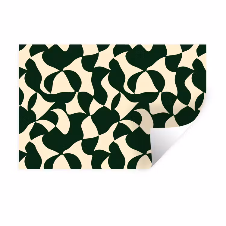 Muursticker - Groen - Organische vlakken - Crème — 1