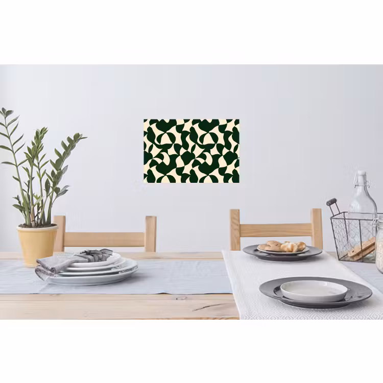 Muursticker - Groen - Organische vlakken - Crème — 3
