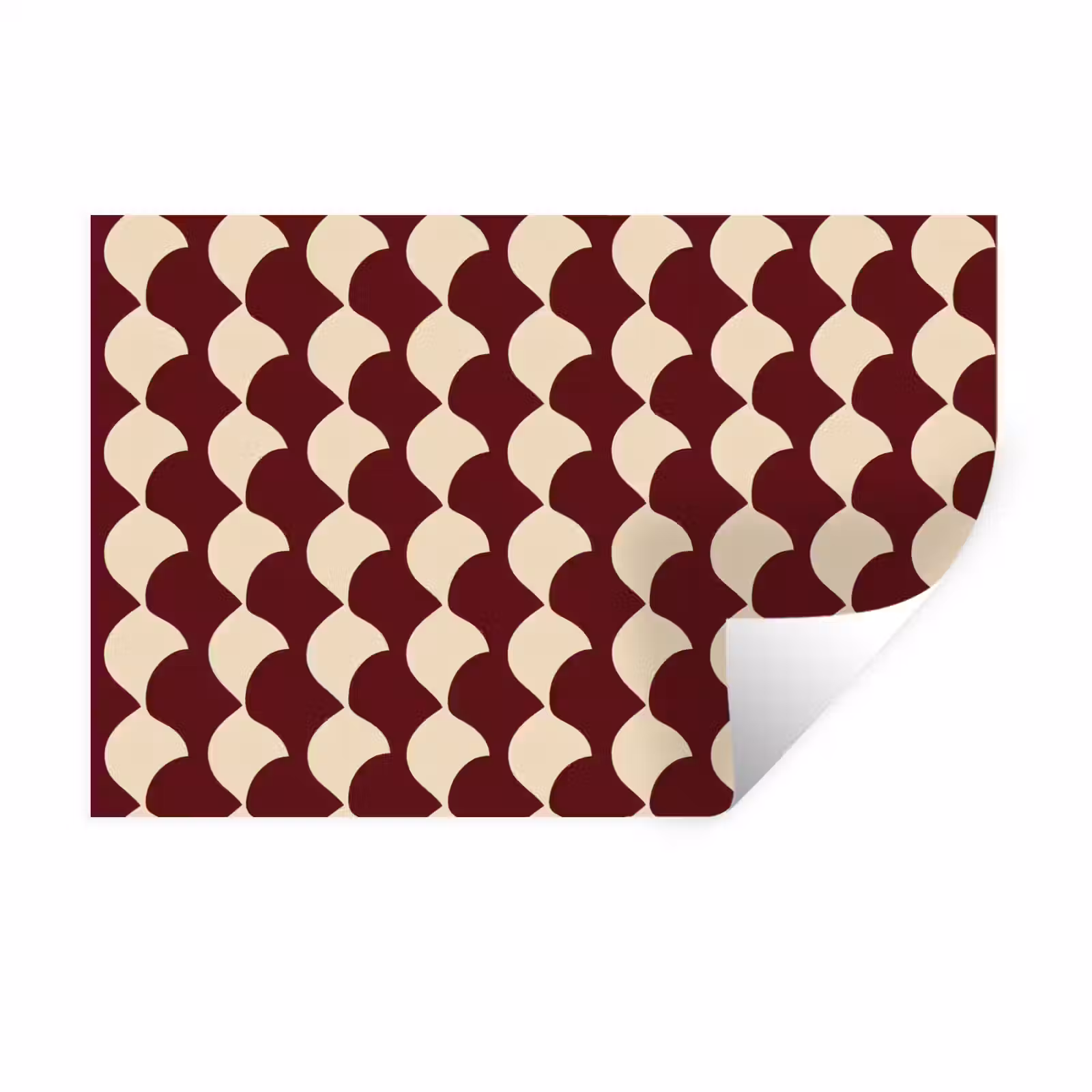 Muursticker - Rood - Tegelpatroon - Crème — 1