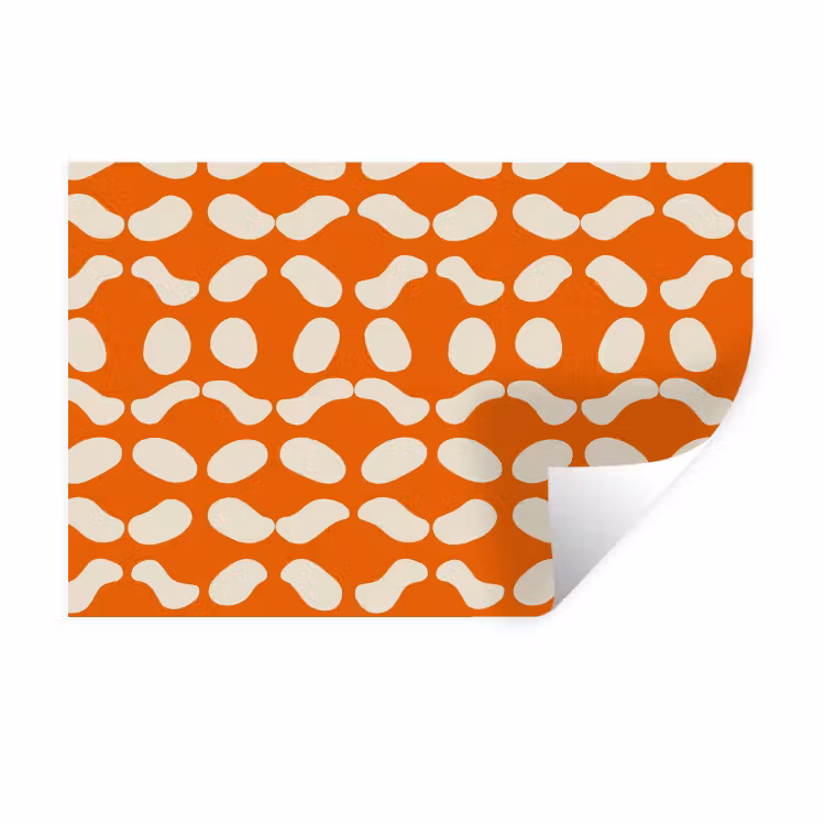Muursticker - Oranje - Organische vormen - Wit — 1
