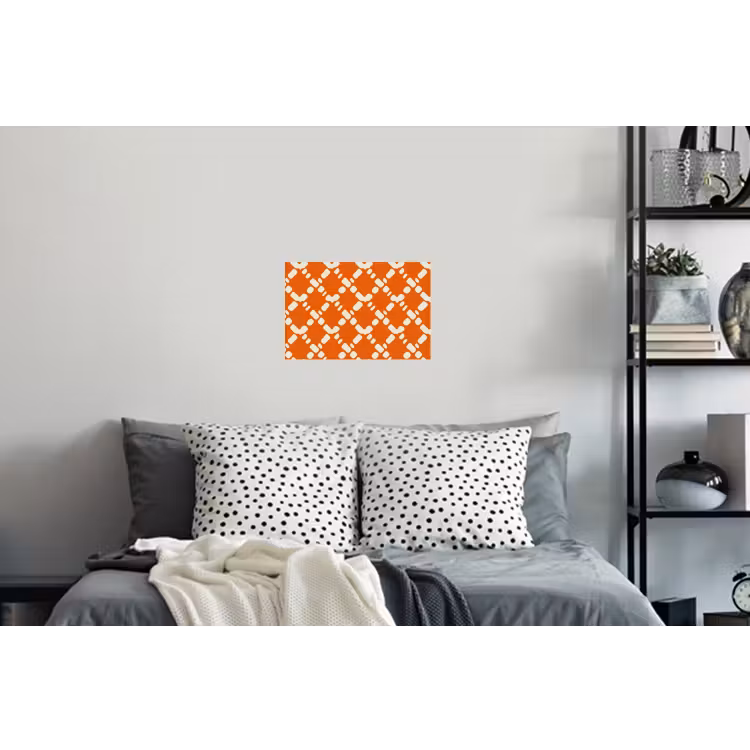 Muursticker - Oranje - Ruitpatroon - Wit — 5