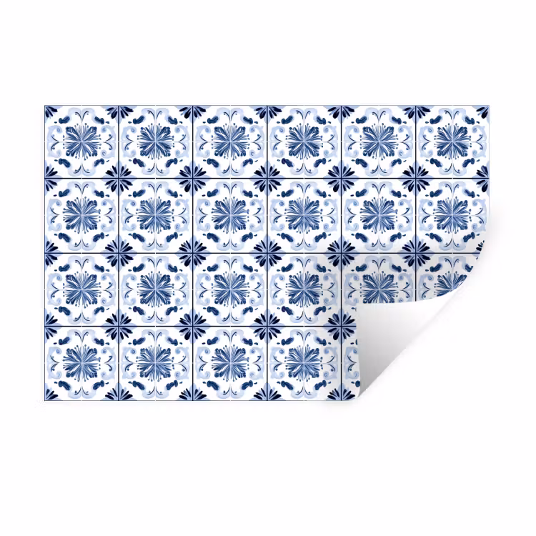 Muursticker - Patroon - Tegel - Blauw — 1