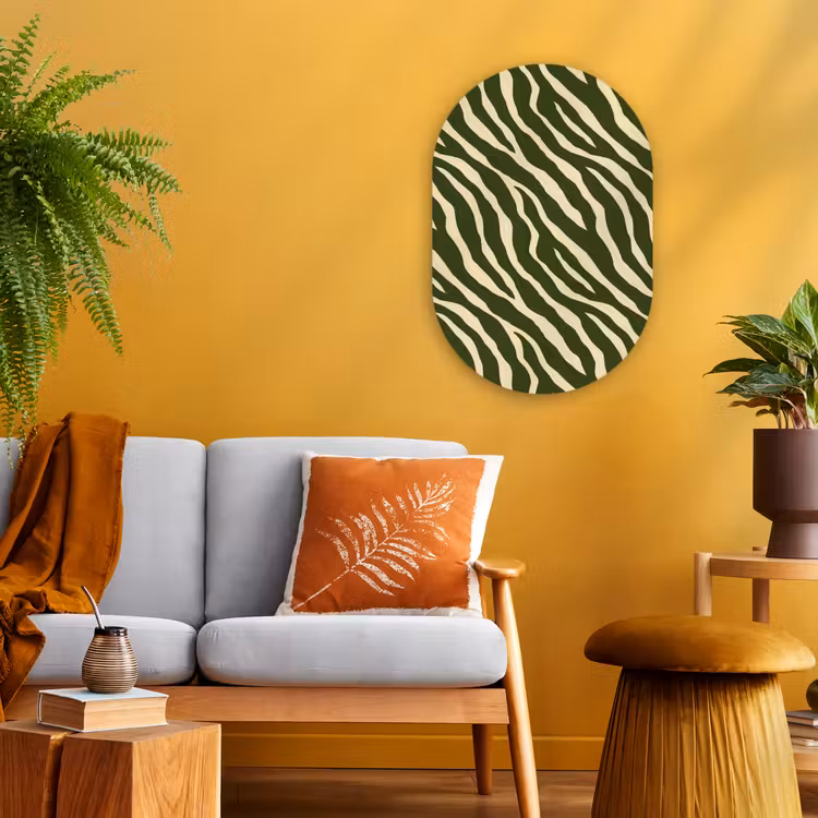 Muurovaal - Kunststof - Zebra - Patroon - Groen — 1