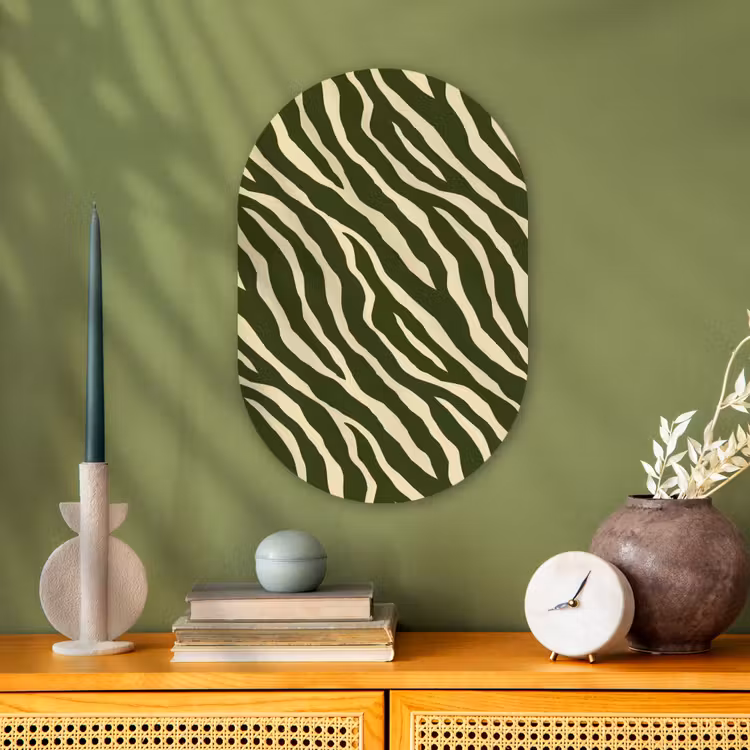 Muurovaal - Kunststof - Zebra - Patroon - Groen — 2