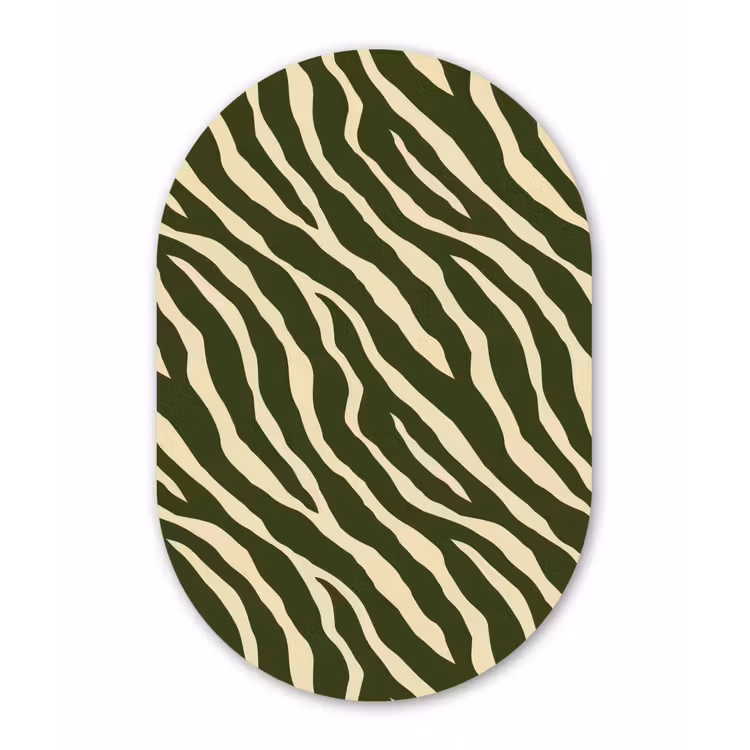 Muurovaal - Kunststof - Zebra - Patroon - Groen — 3