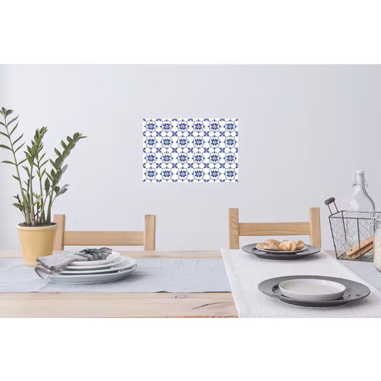 Muursticker - Modern - Patroon - Blauw - Roze — 3