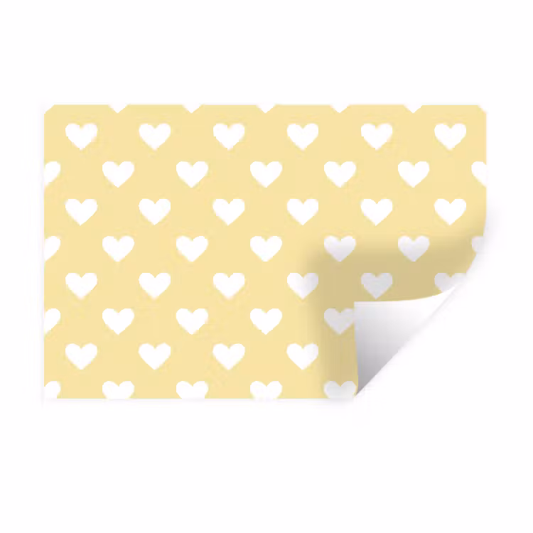 Muursticker - Hartjes - Patroon - Geel — 1
