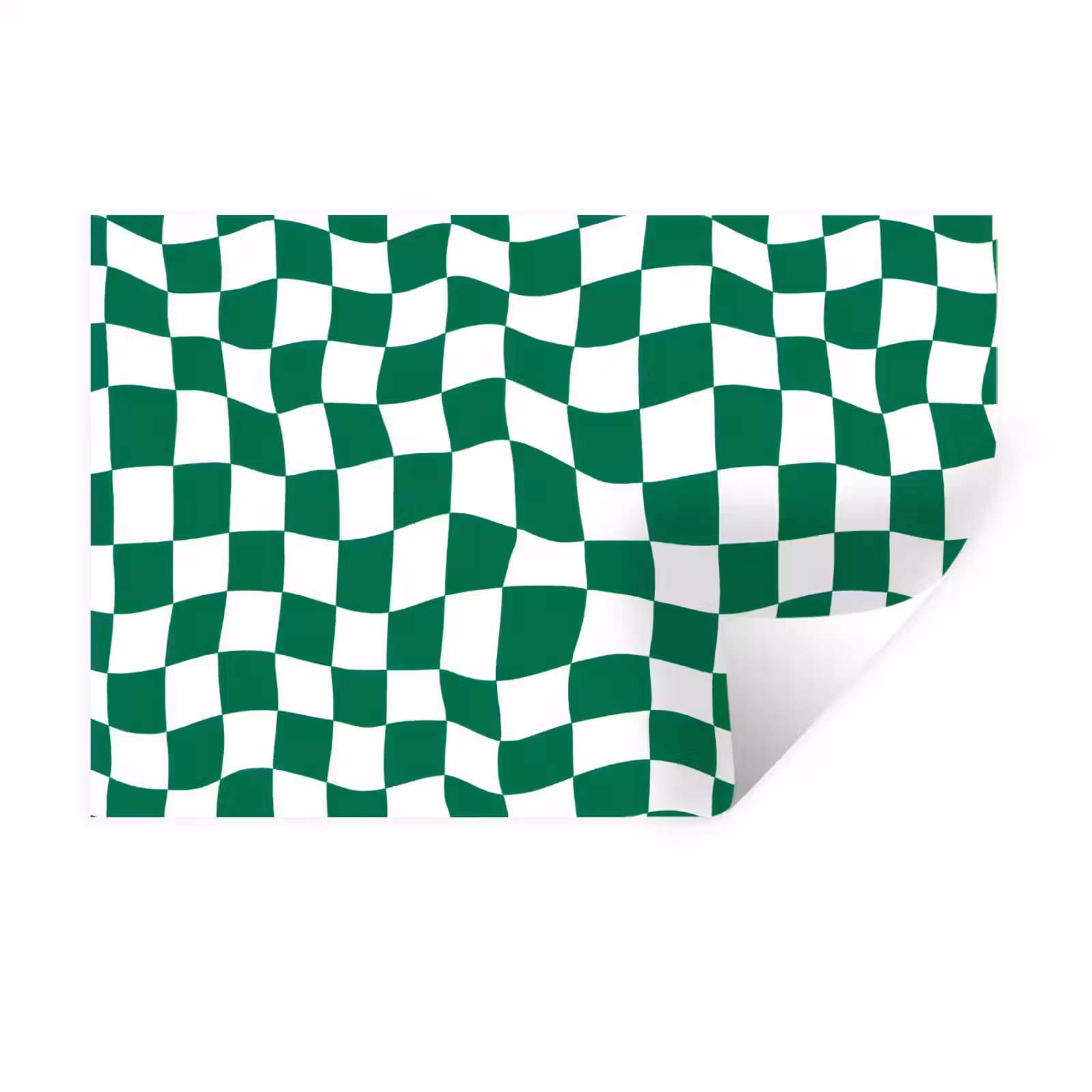 Muursticker - Schaakbord - Golvend - Groen — 1