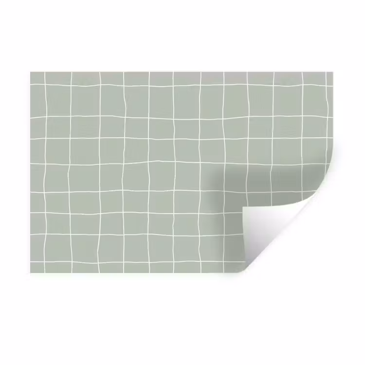 Muursticker - Ruitpatroon - Golvend - Groen — 1