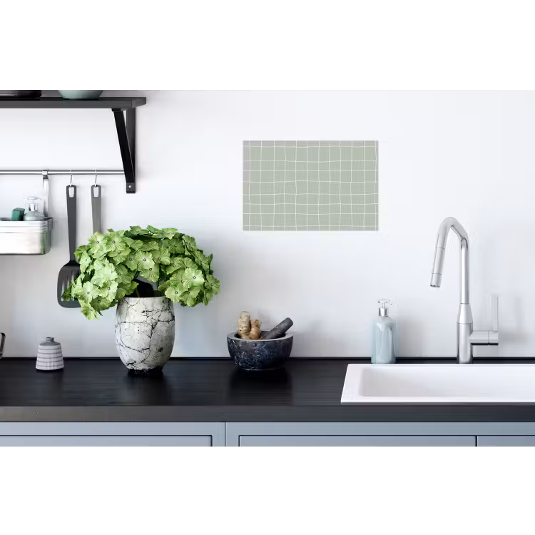 Muursticker - Ruitpatroon - Golvend - Groen — 2