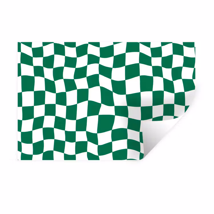 Muursticker - Schaakbord - Golvend - Groen — 1