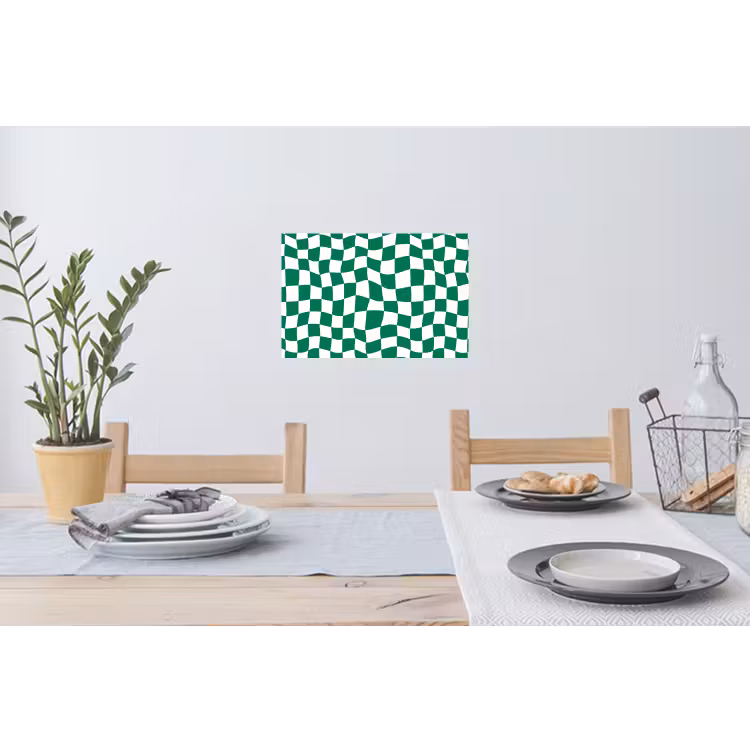 Muursticker - Schaakbord - Golvend - Groen — 3