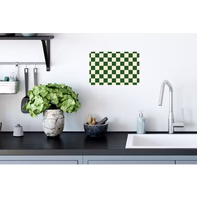 Muursticker - Schaakbord - Patroon - Groen — 2