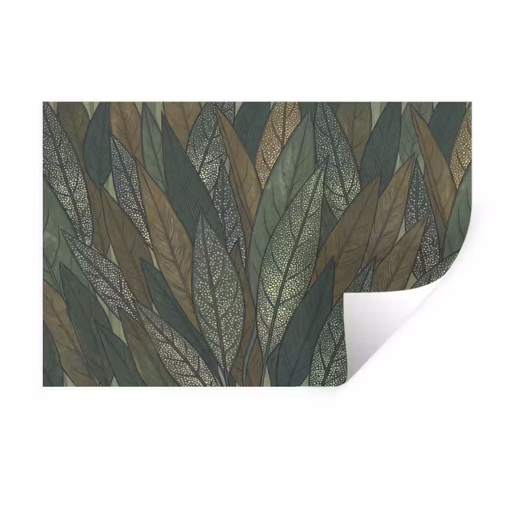 Muursticker - Bladeren - Patroon - Gestippeld - Natuur - Groen — 1