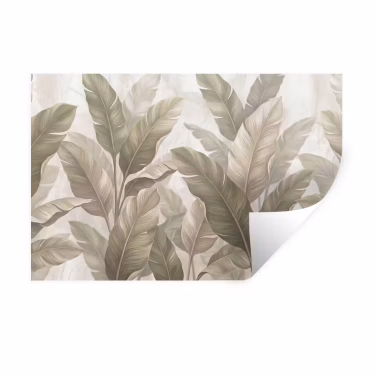 Muursticker - Bladeren - Tropisch - Natuur - Abstract - Beige — 1