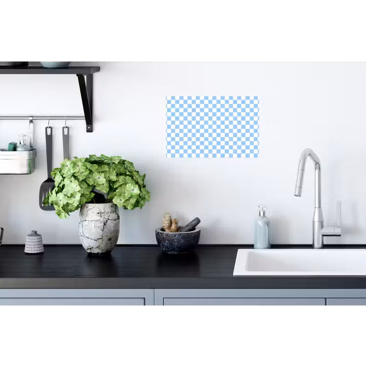 Muursticker - Schaakbord - Klassiek - Blauw — 2