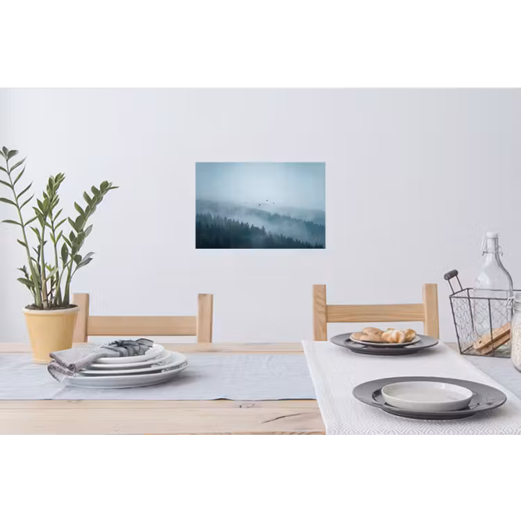 Muursticker - Bos - Mist - Vogels - Natuur - Groen — 3
